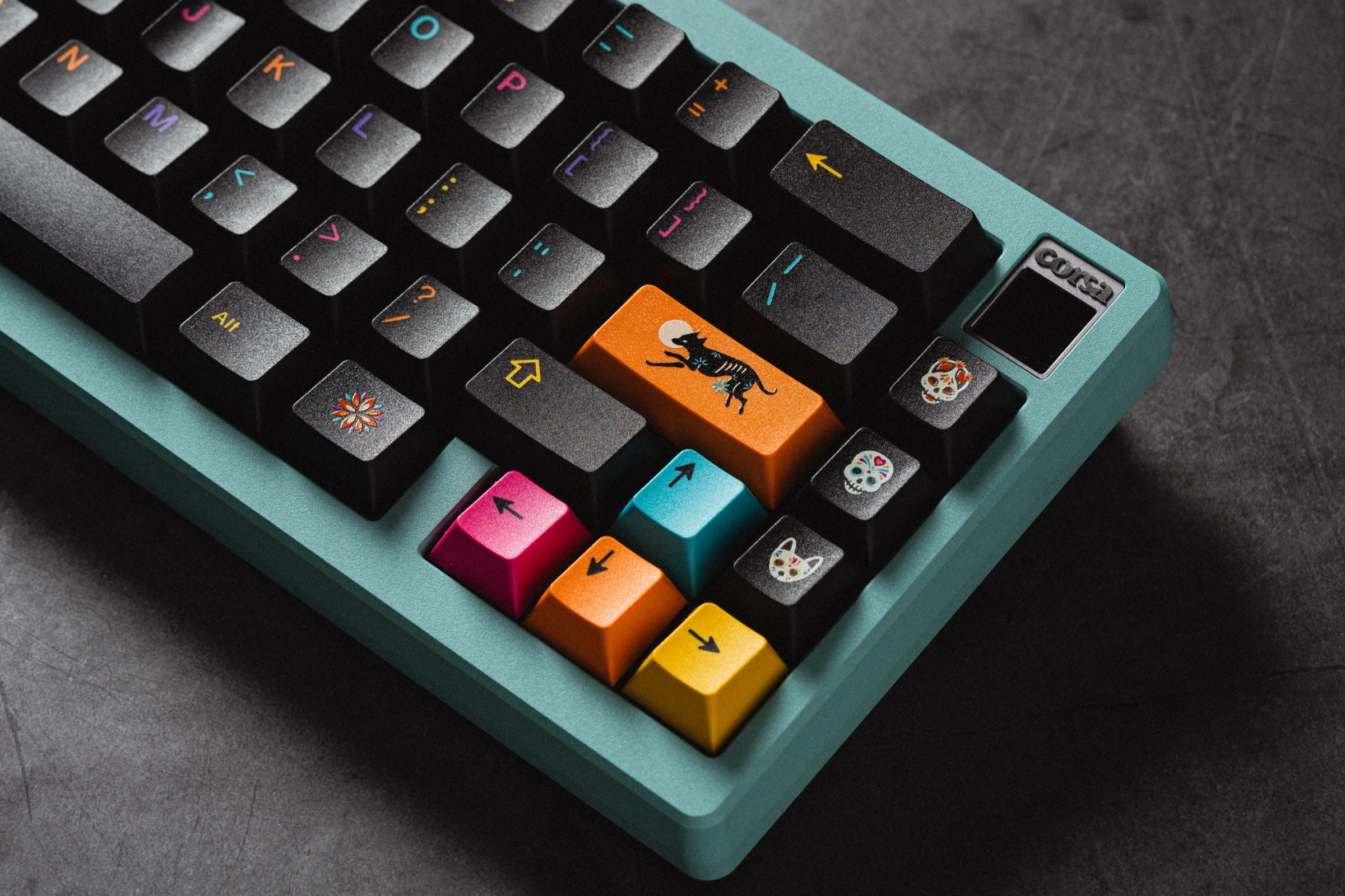 GMK Mictlán colorful arrow cluster with xoloitzcuintle enter key