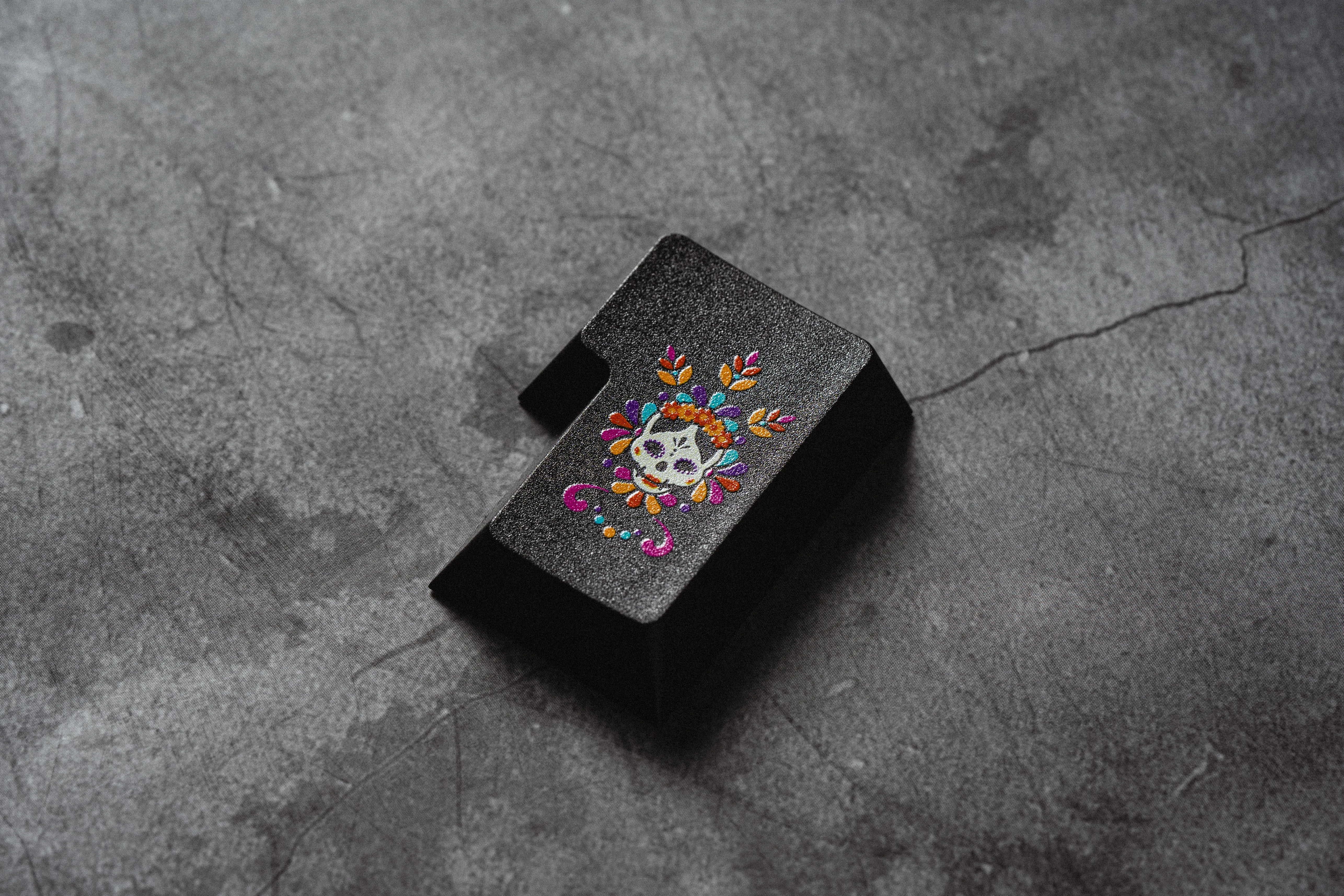 GMK Mictlán decorative spacebar with skull and flowers