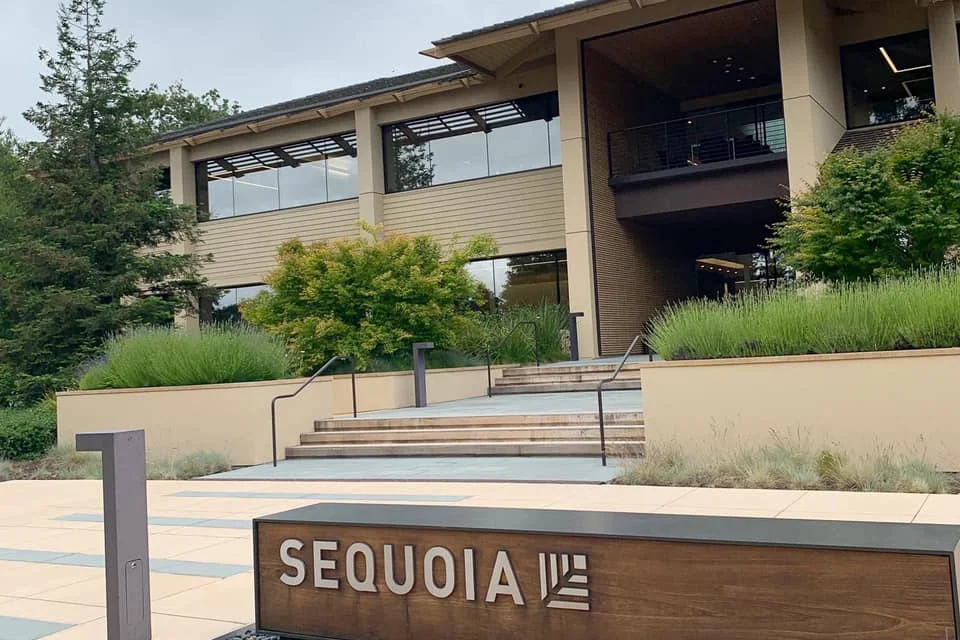Sequoia Capital headquarters entrance sign in Menlo Park